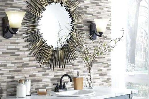 tile stone backsplash bathroom flooring