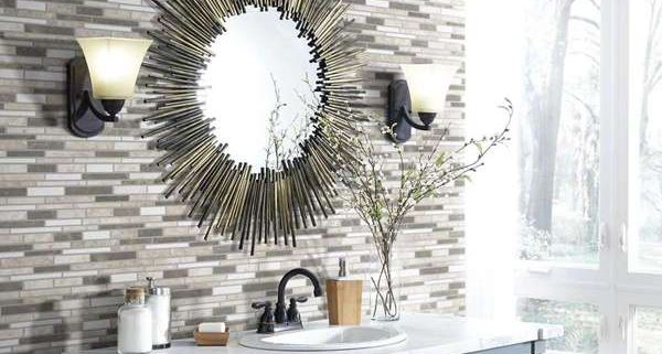 tile stone backsplash bathroom flooring