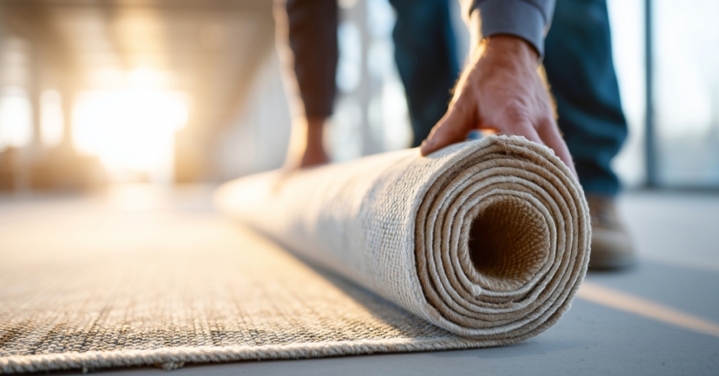 ug being removed during flooring installation to prepare subfloor for new flooring